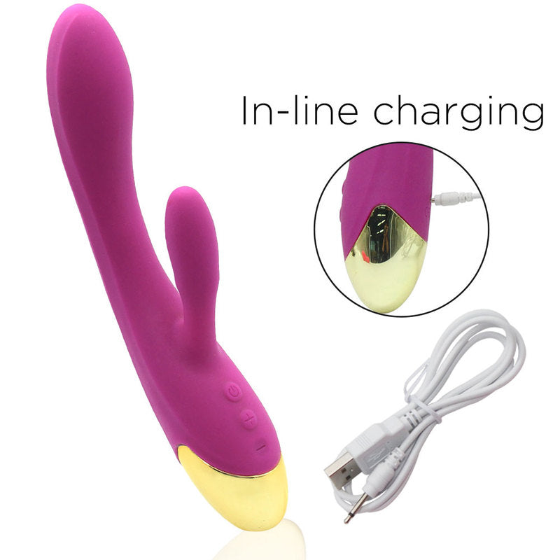 Rechargeable G Spot Rabbit Vibrator Adult Sex Toys Waterproof Personal Dildo Vibrator Clit Stimulator 10 Vibration Modes Quiet Dual Motor for Women