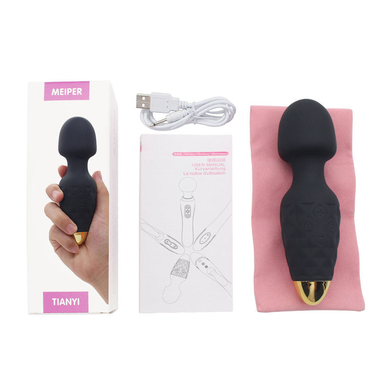 Mini Wand Massager Cordless Hand-held Vibrating Bullet Vibration Massager Shoulder and Back Body Massager