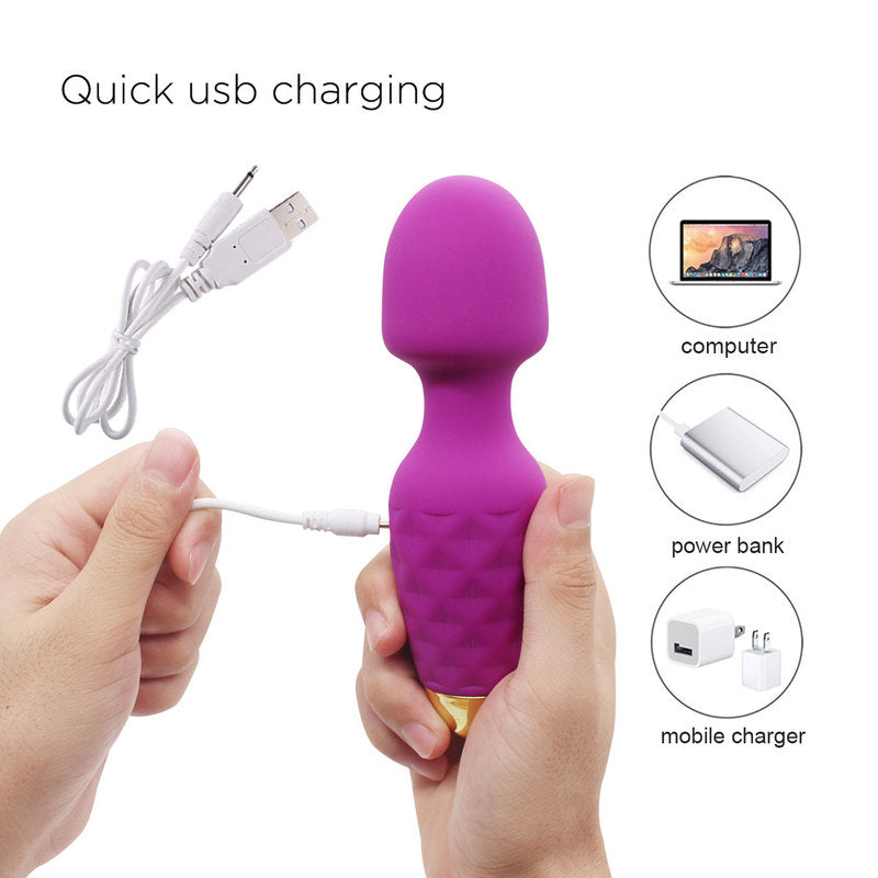 Mini Wand Massager Cordless Hand-held Vibrating Bullet Vibration Massager Shoulder and Back Body Massager