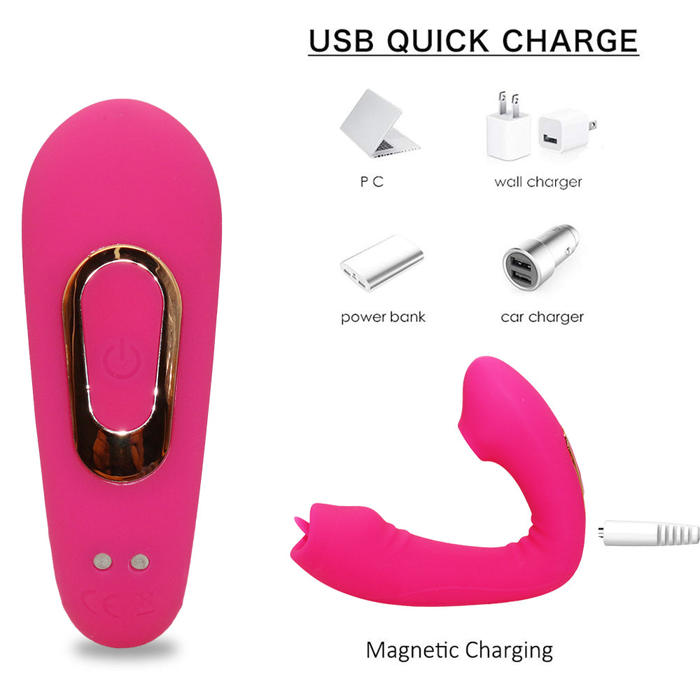 Sucking Vibrator with Sucking Intensities Vibration Modes for Beginner Waterproof Clitoral Stimulator Silicone G Spot Vibrator Rechargeable Clit Sucker for Dual Stimulation