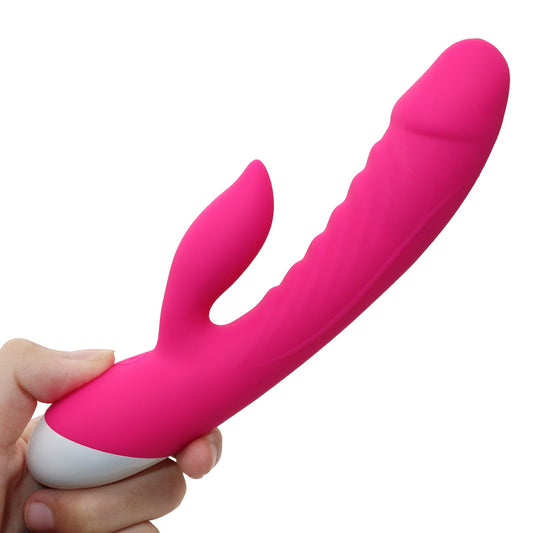 Rechargeable Thrusting Sucking Rabbit Vibrator for Women Waterproof G Spot Vibrator Clitoral Sucker Soft Silicone Purple Sex Vibrator for Her