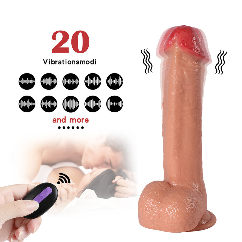 Thrusting Dildo for Women Anal Dildo for Men G Spot Vibrator Strong Suction Cup 5 Thrusting & Rotating Actions 10 Vibrations Realistic Vibrating Suction Dildo Thruster Sex Toy 8.7in