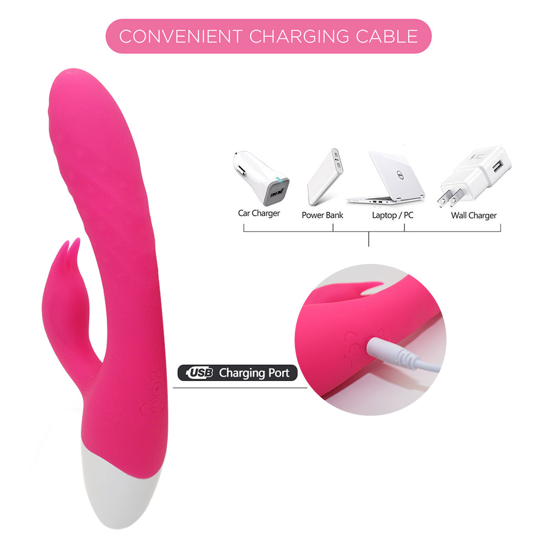 G Spot Rabbit Vibrator Adult Sex Toys with Bunny Ears for Clitoris Stimulation,Waterproof Personal Dildo Vibrator Clit Stimulator 10 Vibration Modes Quiet Dual Motor for Women Rechargeable