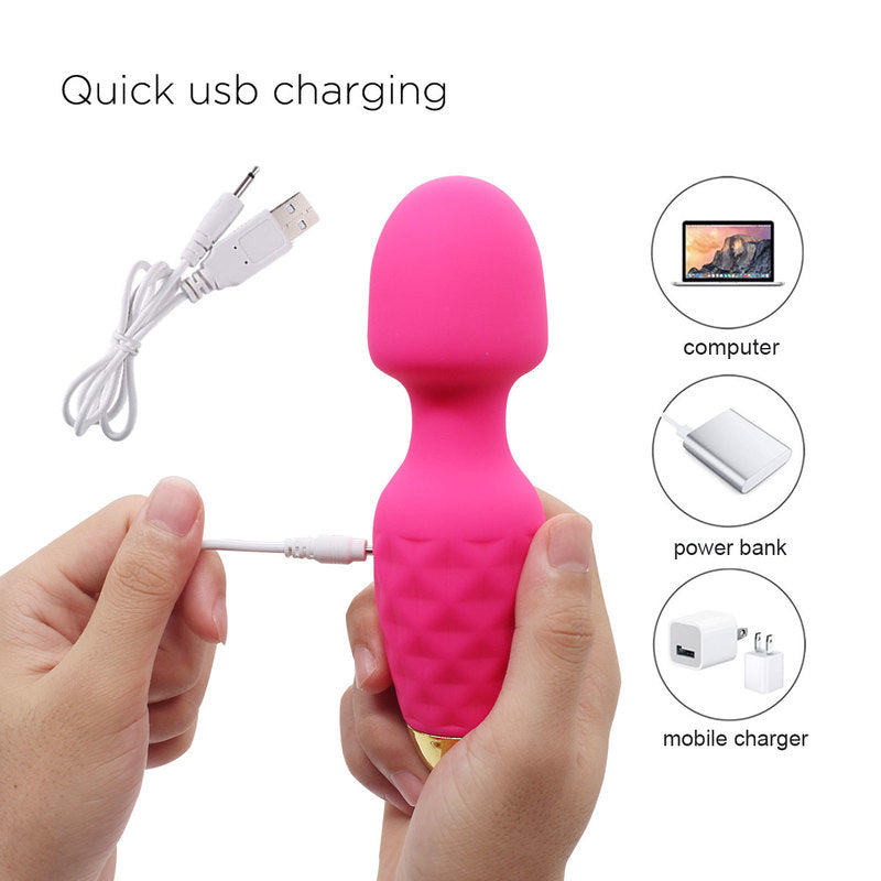 Mini Wand Massager Cordless Hand-held Vibrating Bullet Vibration Massager Shoulder and Back Body Massager