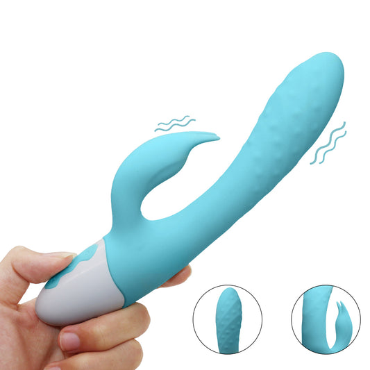 Rechargeable Rabbit Vibrator Silicone Clit Stimulator with 3 Powerful Thrusting Actions 10 Vibration Modes for G Spot Clitoris Stimulation Waterproof Dildo Vibrator Personal Adult Sex Toy for Women