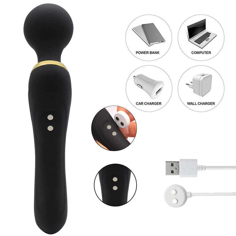 Personal Wand Vibrator with 3 Powerful Speeds 10 Vibration Modes for Men and Women Handheld Realistic Vibrator Adult Sex Toy for Full Body Massage Rechargeable Cordless