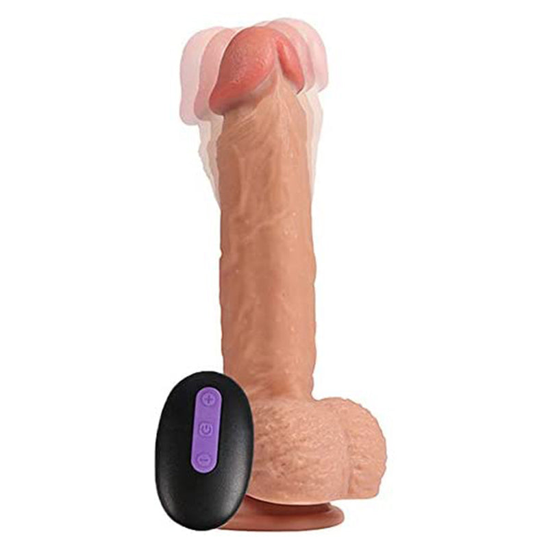 Realistic Ultra-Soft Dildo for Beginners with Flared Suction Cup Base for Hands-Free Play, Flexible Dildo with Curved Shaft and Balls for Vaginal G-spot and Anal Prostate Play 6.7 Inch