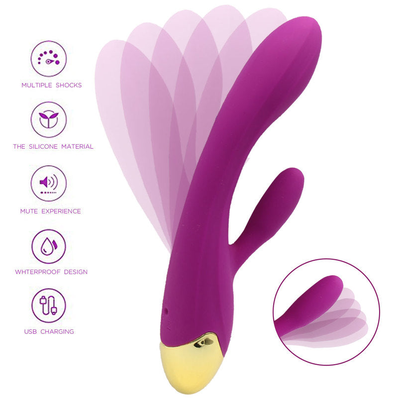 Rechargeable G Spot Rabbit Vibrator Adult Sex Toys Waterproof Personal Dildo Vibrator Clit Stimulator 10 Vibration Modes Quiet Dual Motor for Women