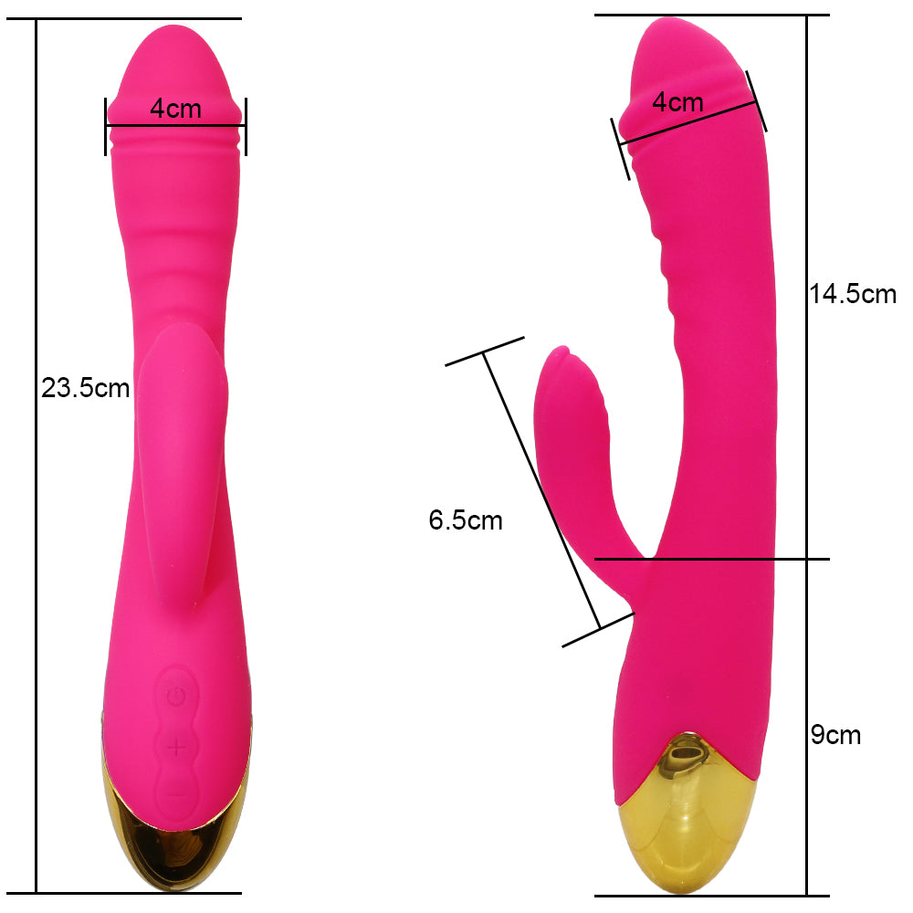 Rechargeable Thrusting Sucking Rabbit Vibrator for Women Waterproof G Spot Vibrator Clitoral Sucker Soft Silicone Sex Vibrator for Her