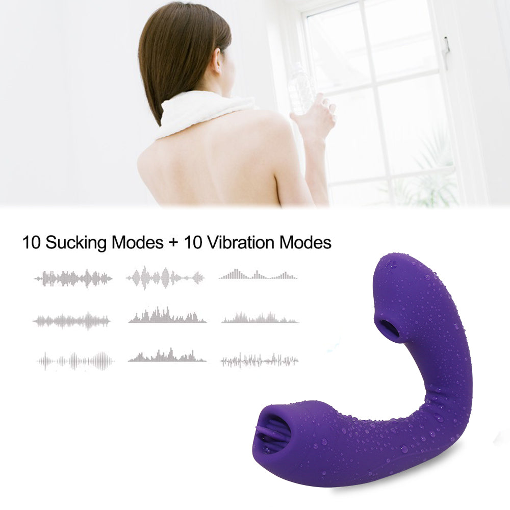 Sucking Vibrator with Sucking Intensities Vibration Modes for Beginner Waterproof Clitoral Stimulator Silicone G Spot Vibrator Rechargeable Clit Sucker for Dual Stimulation