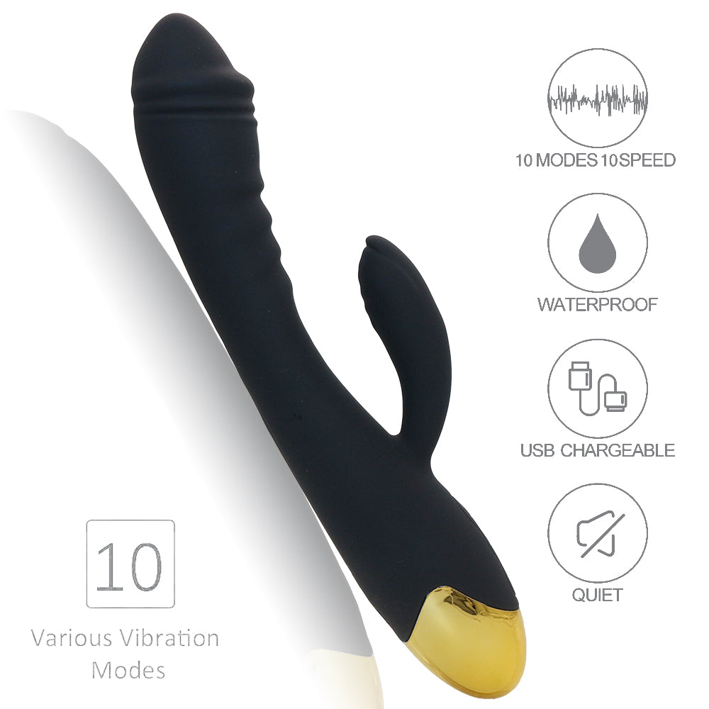 Rechargeable Thrusting Sucking Rabbit Vibrator for Women Waterproof G Spot Vibrator Clitoral Sucker Soft Silicone Sex Vibrator for Her