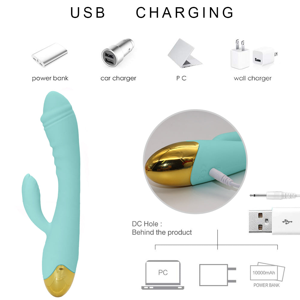 Rechargeable Thrusting Sucking Rabbit Vibrator for Women Waterproof G Spot Vibrator Clitoral Sucker Soft Silicone Sex Vibrator for Her