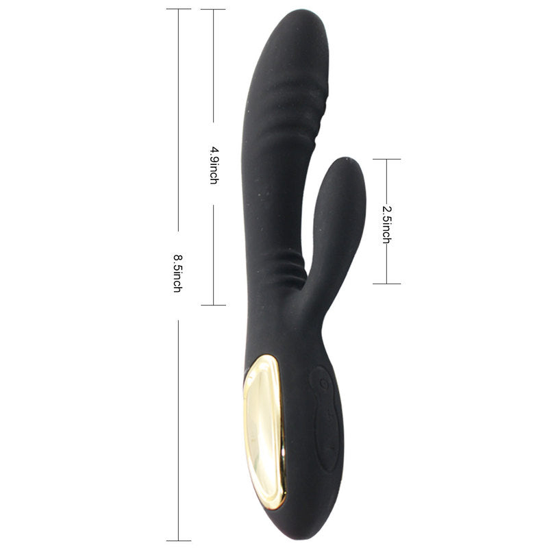 Thrusting Rabbit Vibrator with 2 Powerful Thrusting Actions 10 Vibration Modes for G Spot Clitoris Stimulation Waterproof Dildo Bunny Vibrator Personal Sex Toy for Women