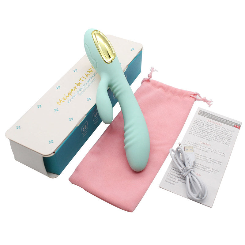 Thrusting Rabbit Vibrator with 2 Powerful Thrusting Actions 10 Vibration Modes for G Spot Clitoris Stimulation Waterproof Dildo Bunny Vibrator Personal Sex Toy for Women