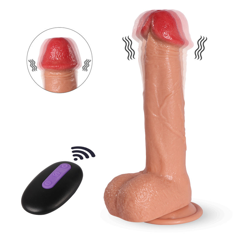 Thrusting Dildo for Women Anal Dildo for Men G Spot Vibrator Strong Suction Cup 5 Thrusting & Rotating Actions 10 Vibrations Realistic Vibrating Suction Dildo Thruster Sex Toy 8.7in