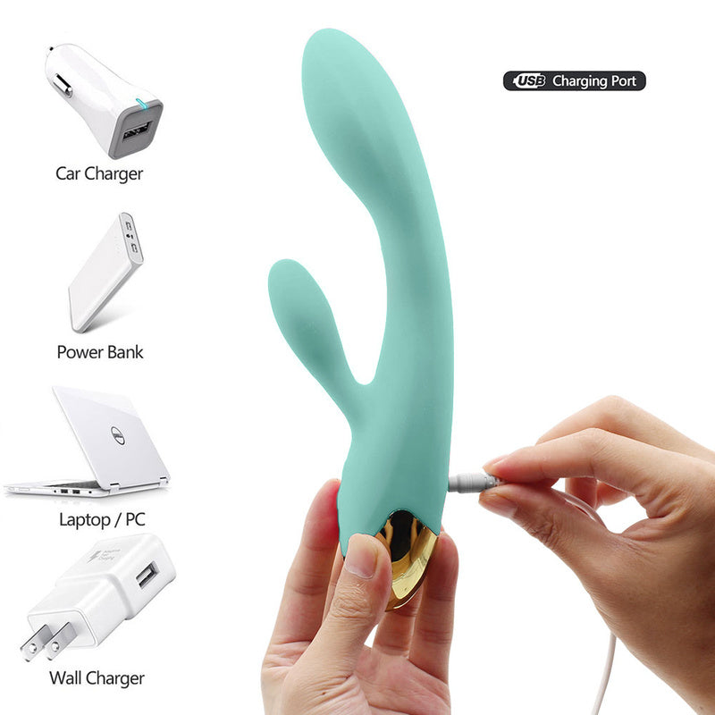 Rechargeable G Spot Rabbit Vibrator Adult Sex Toys Waterproof Personal Dildo Vibrator Clit Stimulator 10 Vibration Modes Quiet Dual Motor for Women