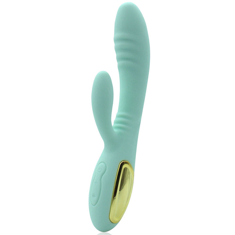 Thrusting Rabbit Vibrator with 2 Powerful Thrusting Actions 10 Vibration Modes for G Spot Clitoris Stimulation Waterproof Dildo Bunny Vibrator Personal Sex Toy for Women