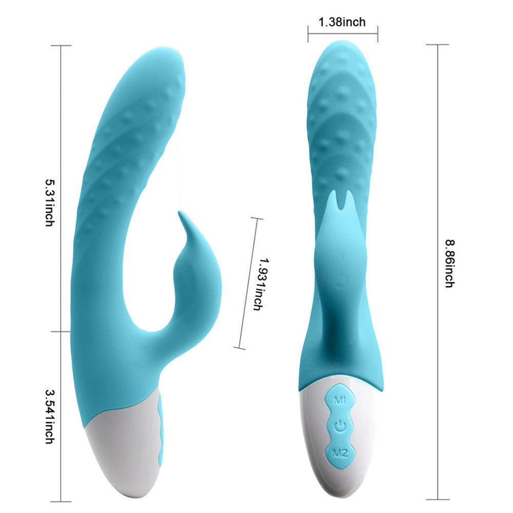 Rechargeable Rabbit Vibrator Silicone Clit Stimulator with 3 Powerful Thrusting Actions 10 Vibration Modes for G Spot Clitoris Stimulation Waterproof Dildo Vibrator Personal Adult Sex Toy for Women