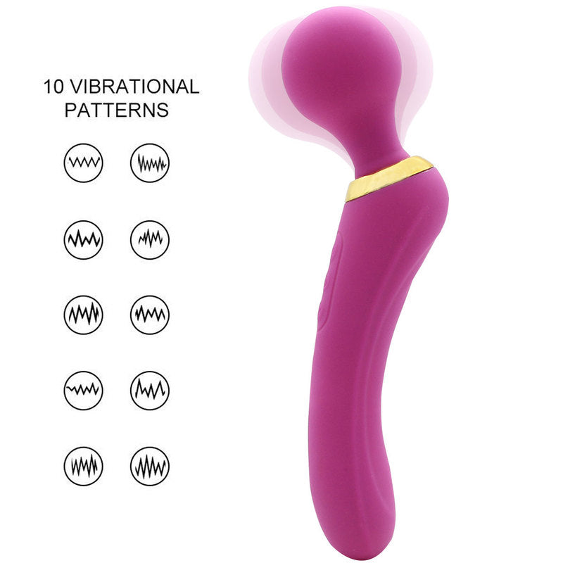 Personal Wand Vibrator with 3 Powerful Speeds 10 Vibration Modes for Men and Women Handheld Realistic Vibrator Adult Sex Toy for Full Body Massage Rechargeable Cordless