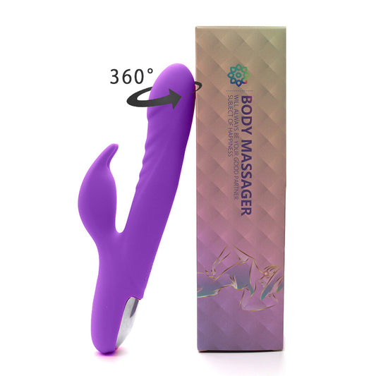 Rechargeable Thrusting Sucking Rabbit Vibrator for Women, Waterproof Rotating G Spot Vibrator Clitoral Sucker Soft Silicone Purple Rotating Sex Vibrator for Her