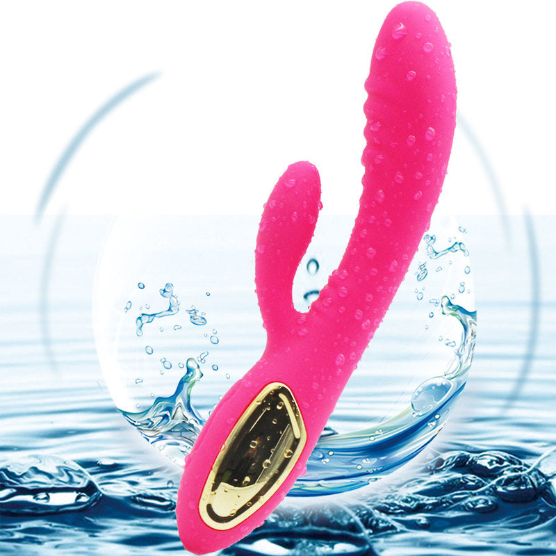 Thrusting Rabbit Vibrator with 2 Powerful Thrusting Actions 10 Vibration Modes for G Spot Clitoris Stimulation Waterproof Dildo Bunny Vibrator Personal Sex Toy for Women