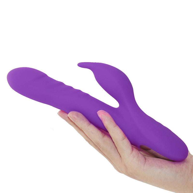 Rechargeable Thrusting Sucking Rabbit Vibrator for Women, Waterproof Rotating G Spot Vibrator Clitoral Sucker Soft Silicone Purple Rotating Sex Vibrator for Her